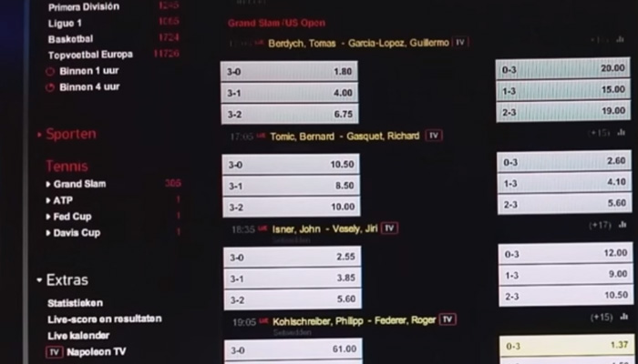 Sportwetten auf Tennis Beispiel Bild